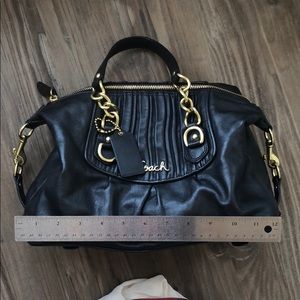 Coach leather baguette black satchel